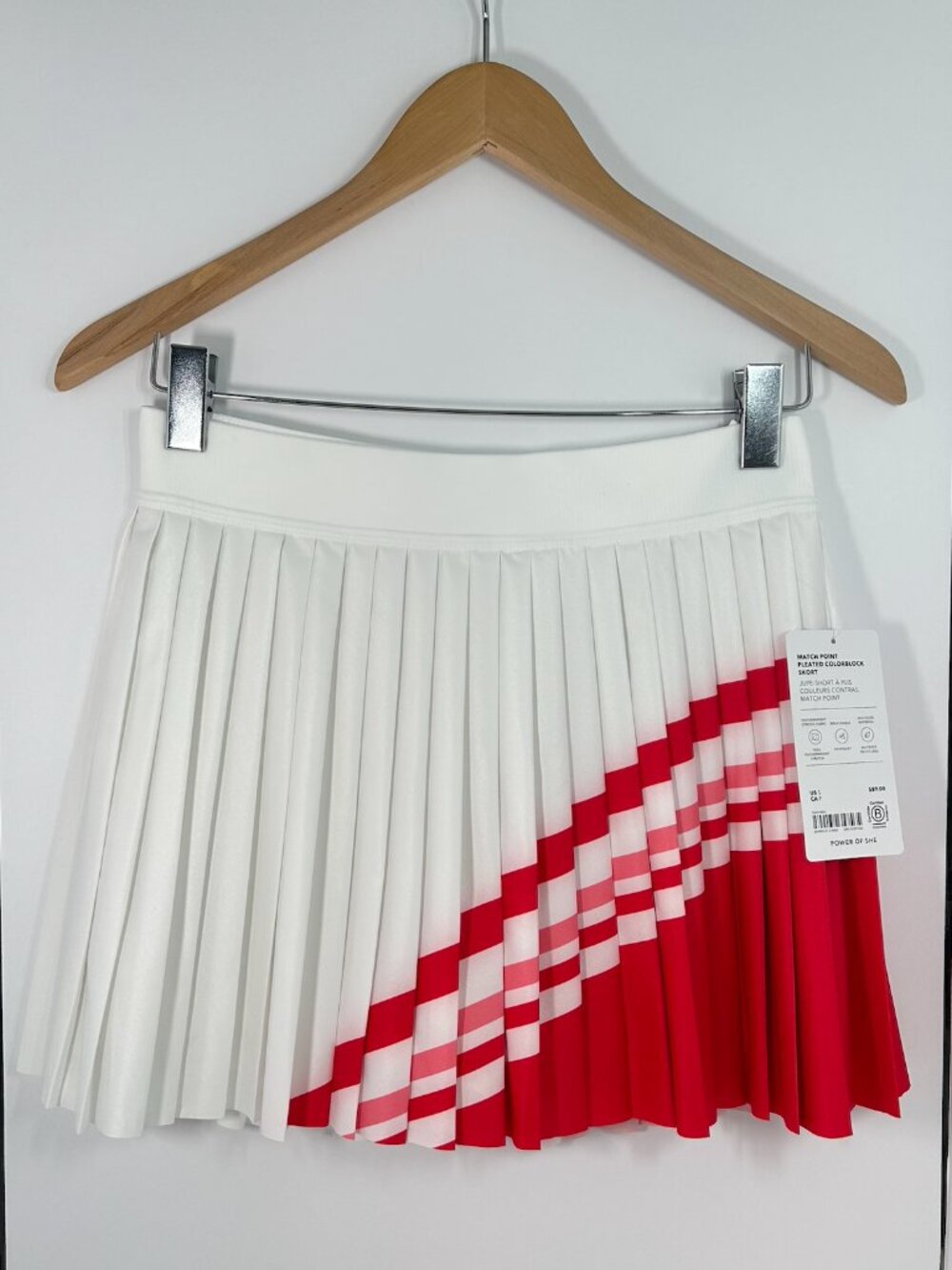 Athleta Match Point Pleated Colorblock Tennis Skort NWT High Rise